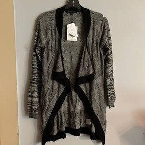 Dance & Marvel Cardigan Sweater New black white